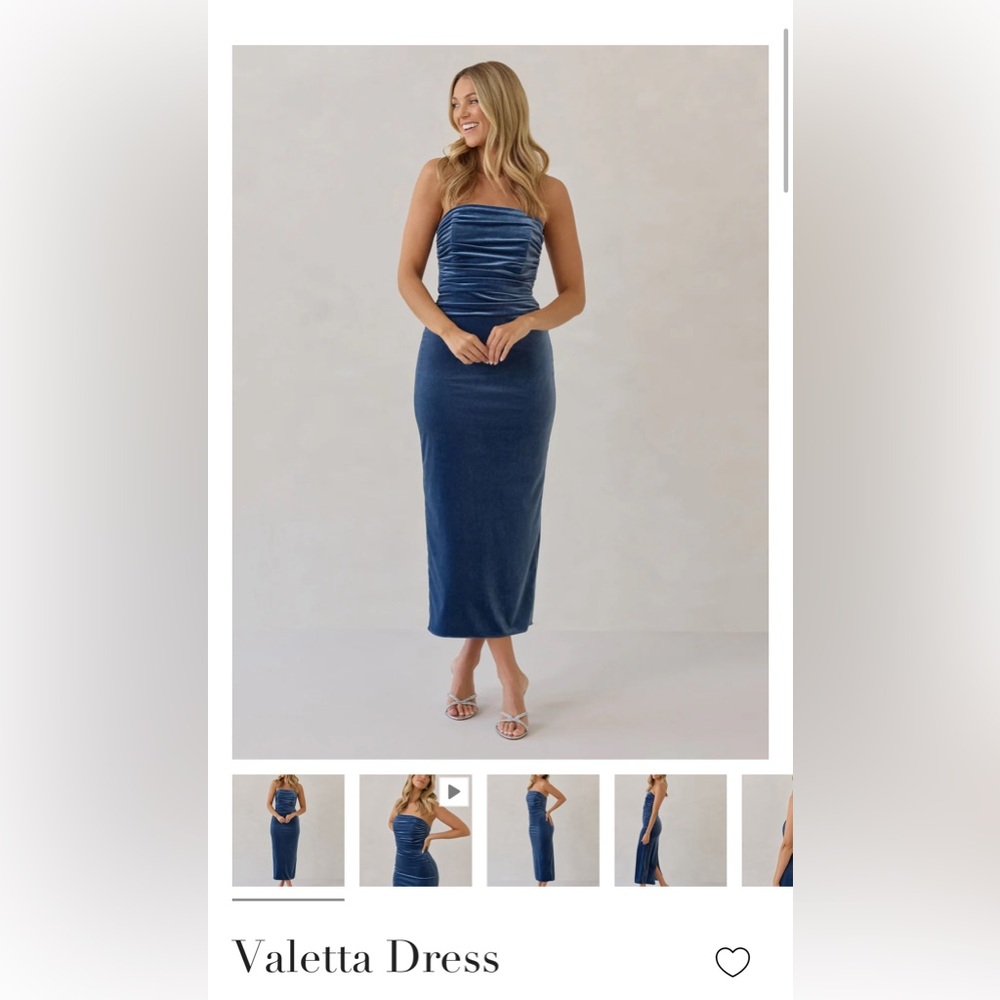 NWT Park & Fifth Valetta Strapless Blue Velvet Dress
